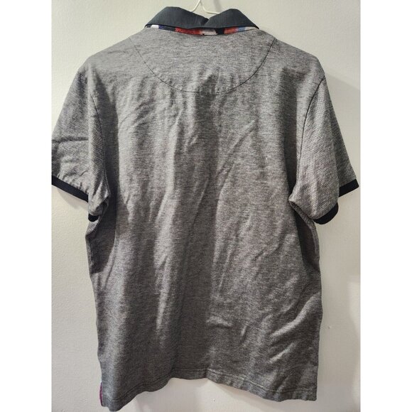 Au Noir Men Polo Size 3/M Grey Pre-Owned - Picture 5 of 9